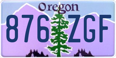 OR license plate 876ZGF