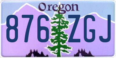 OR license plate 876ZGJ
