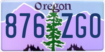 OR license plate 876ZGO