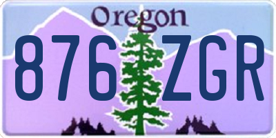 OR license plate 876ZGR