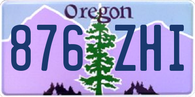 OR license plate 876ZHI