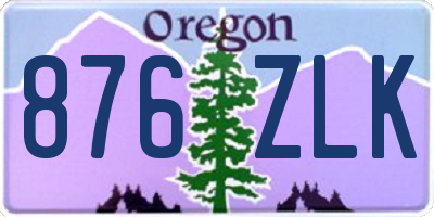 OR license plate 876ZLK