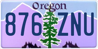 OR license plate 876ZNU