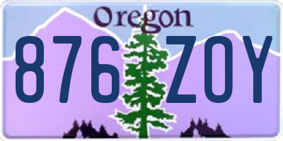 OR license plate 876ZOY