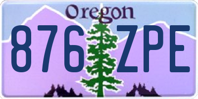 OR license plate 876ZPE
