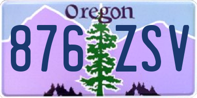 OR license plate 876ZSV
