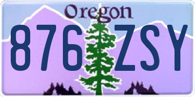 OR license plate 876ZSY