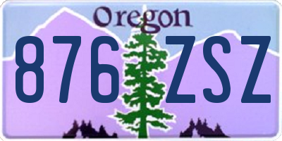 OR license plate 876ZSZ