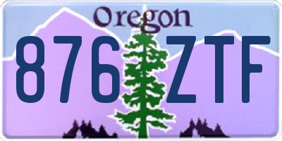 OR license plate 876ZTF