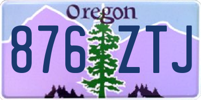 OR license plate 876ZTJ