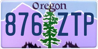OR license plate 876ZTP