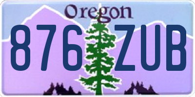 OR license plate 876ZUB