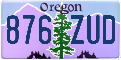 OR license plate 876ZUD