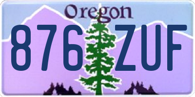 OR license plate 876ZUF