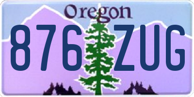OR license plate 876ZUG