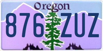 OR license plate 876ZUZ