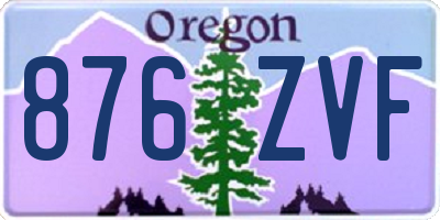 OR license plate 876ZVF