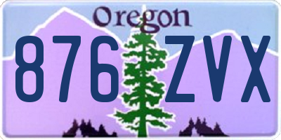 OR license plate 876ZVX