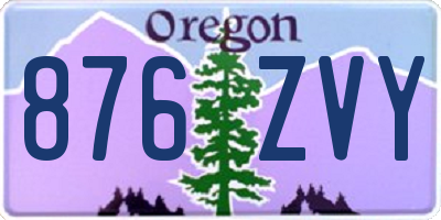 OR license plate 876ZVY