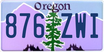 OR license plate 876ZWI