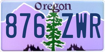 OR license plate 876ZWR