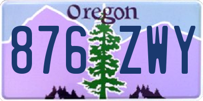 OR license plate 876ZWY
