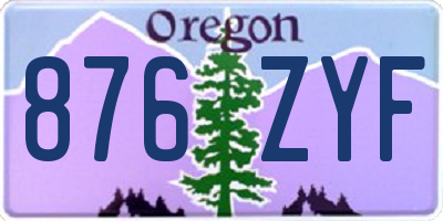 OR license plate 876ZYF