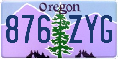 OR license plate 876ZYG