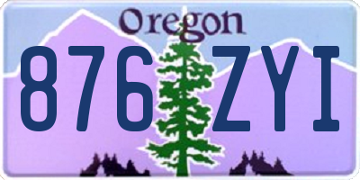 OR license plate 876ZYI