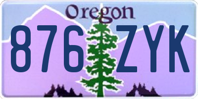 OR license plate 876ZYK