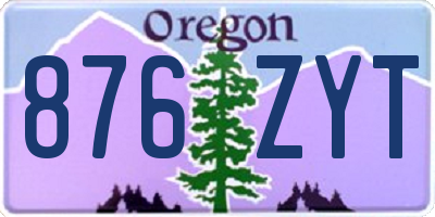 OR license plate 876ZYT