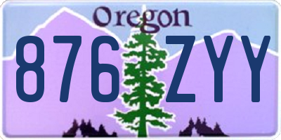 OR license plate 876ZYY