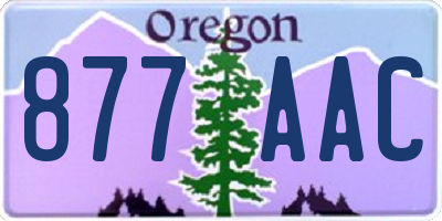 OR license plate 877AAC