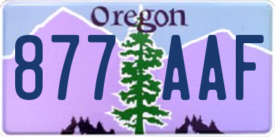 OR license plate 877AAF