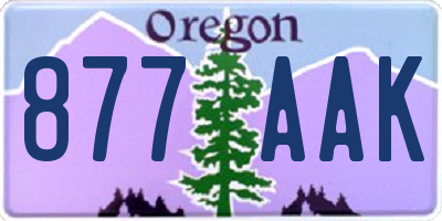 OR license plate 877AAK