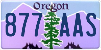 OR license plate 877AAS
