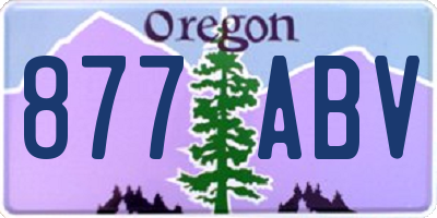 OR license plate 877ABV