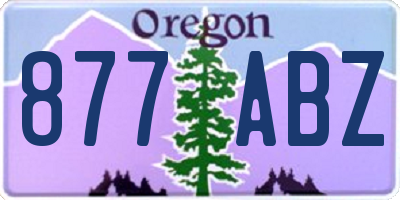 OR license plate 877ABZ
