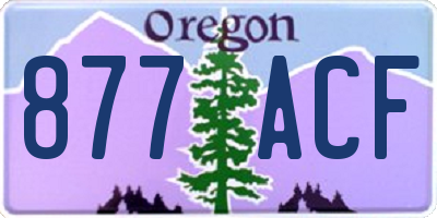 OR license plate 877ACF