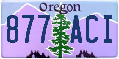 OR license plate 877ACI