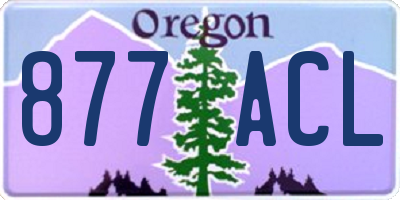 OR license plate 877ACL