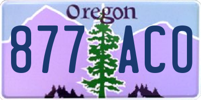 OR license plate 877ACO
