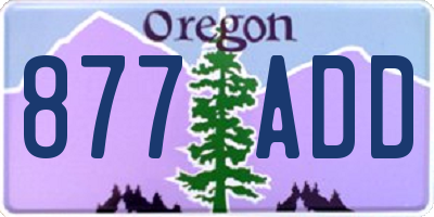 OR license plate 877ADD