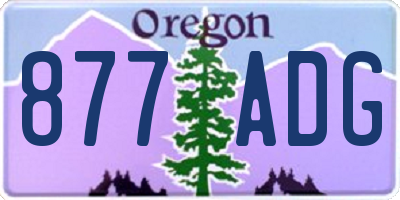 OR license plate 877ADG