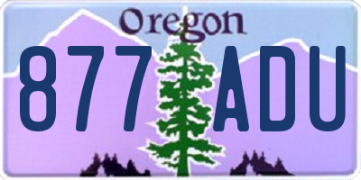 OR license plate 877ADU