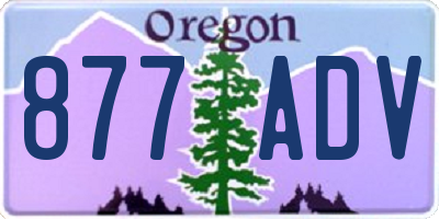 OR license plate 877ADV