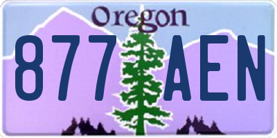 OR license plate 877AEN