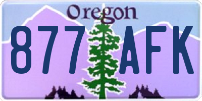 OR license plate 877AFK