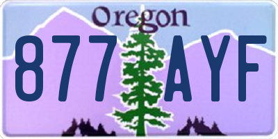 OR license plate 877AYF