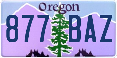 OR license plate 877BAZ